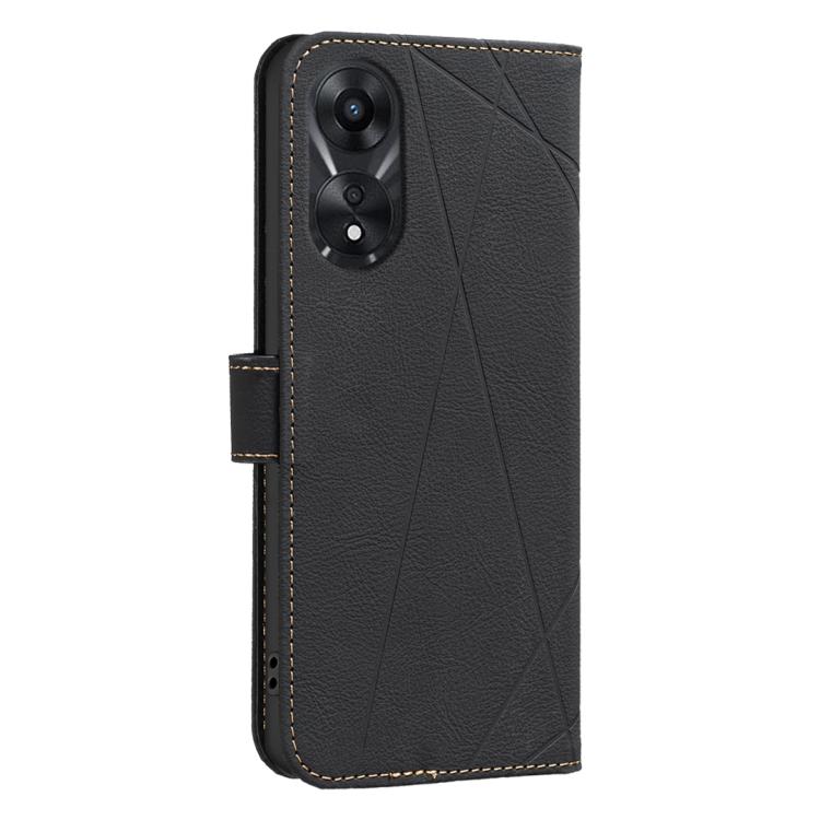 For OPPO A78 5G Geometric Pattern RFID Leather Phone Case