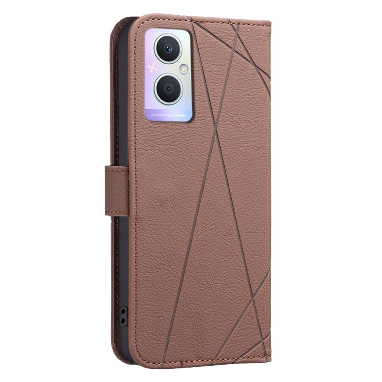 For OPPO A96 5G / Reno7 Z Geometric Pattern RFID Leather Phone Case