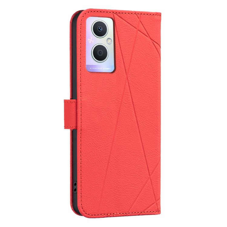 For OPPO A96 5G / Reno7 Z Geometric Pattern RFID Leather Phone Case
