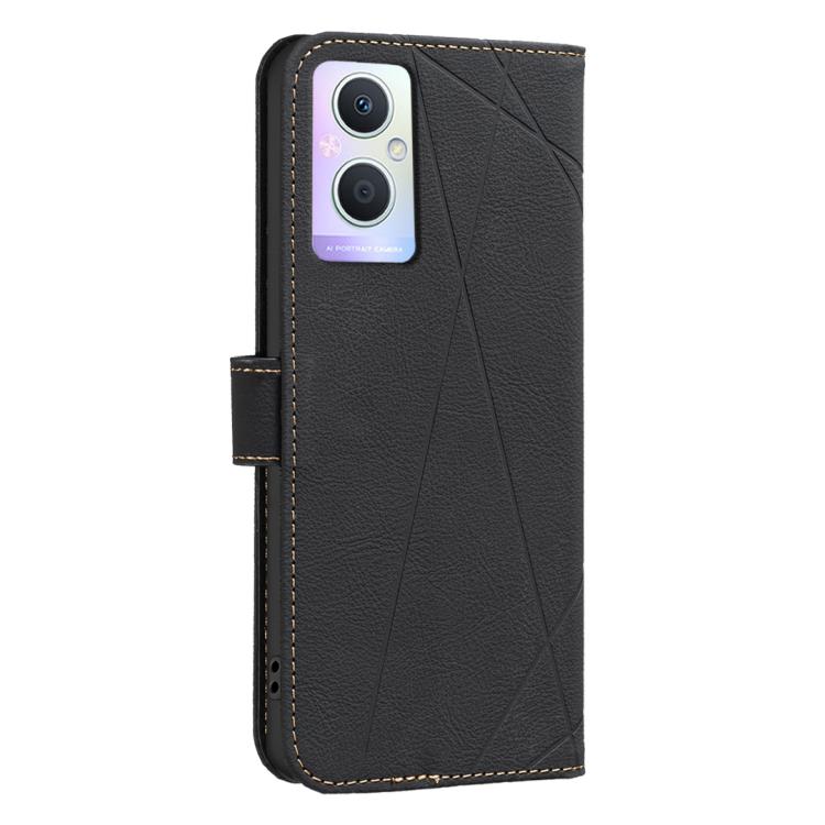 For OPPO A96 5G / Reno7 Z Geometric Pattern RFID Leather Phone Case