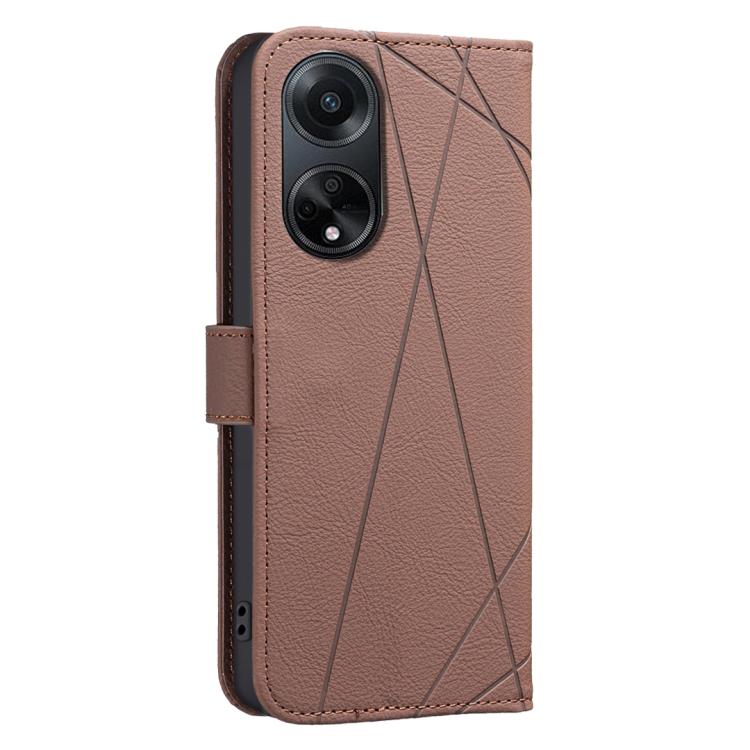 For OPPO A98 5G / F23 / A1 Geometric Pattern RFID Leather Phone Case