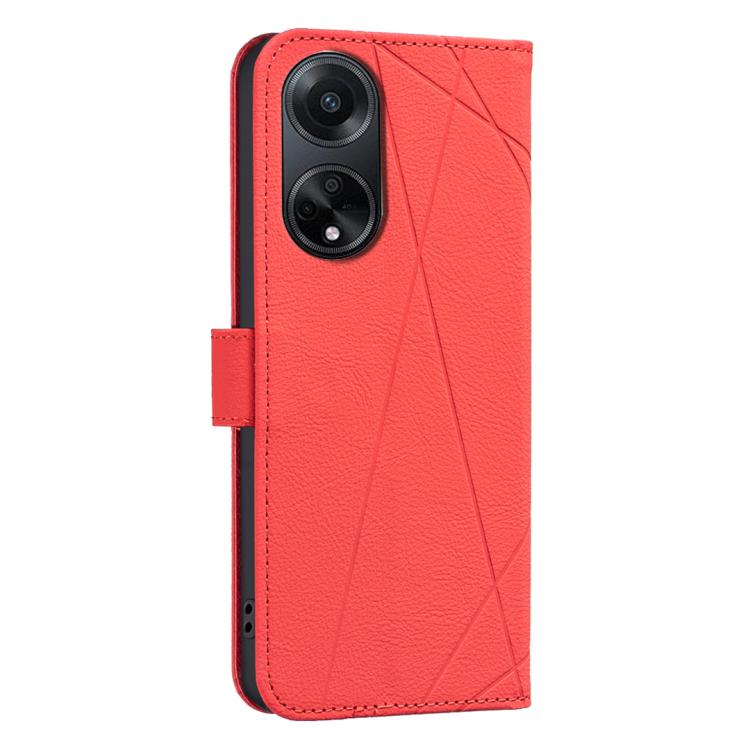 For OPPO A98 5G / F23 / A1 Geometric Pattern RFID Leather Phone Case