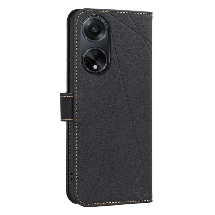 For OPPO A98 5G / F23 / A1 Geometric Pattern RFID Leather Phone Case