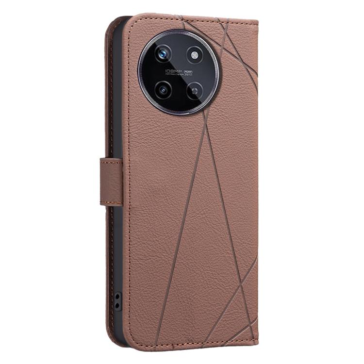 For Realme 11 4G Global Geometric Pattern RFID Leather Phone Case