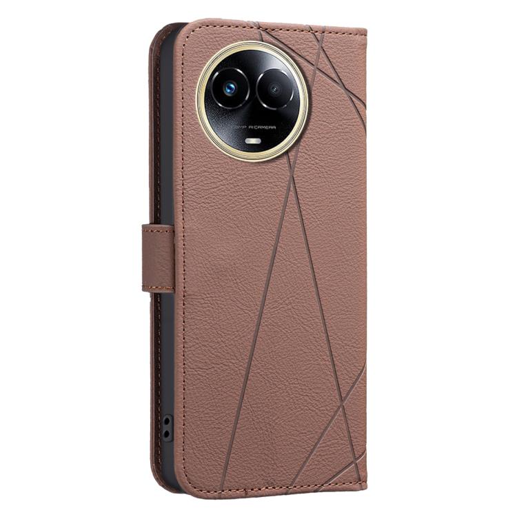For Realme 11 5G Global / 11X Geometric Pattern RFID Leather Phone Case