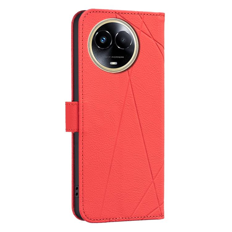 For Realme 11 5G Global / 11X Geometric Pattern RFID Leather Phone Case