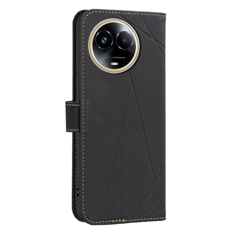 For Realme 11 5G Global / 11X Geometric Pattern RFID Leather Phone Case
