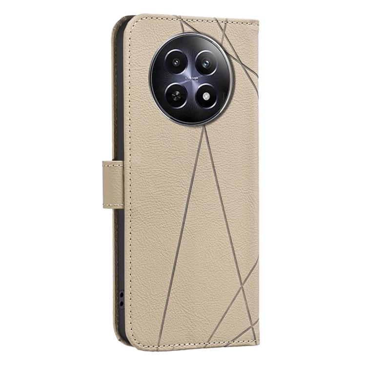 For Realme 12 5G Global Geometric Pattern RFID Leather Phone Case