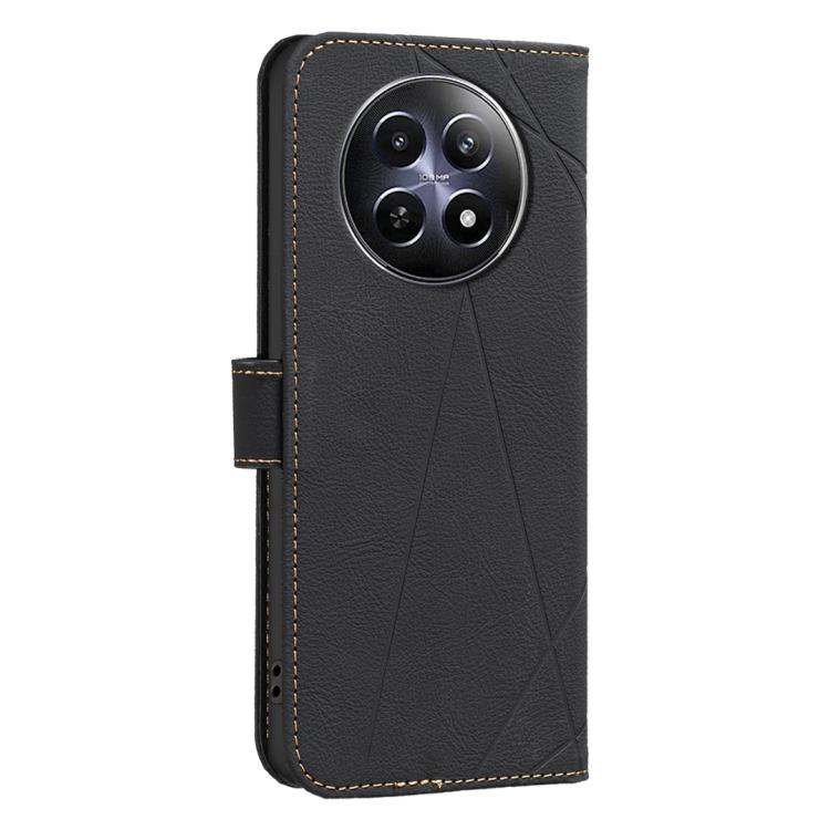 For Realme 12 5G Global Geometric Pattern RFID Leather Phone Case