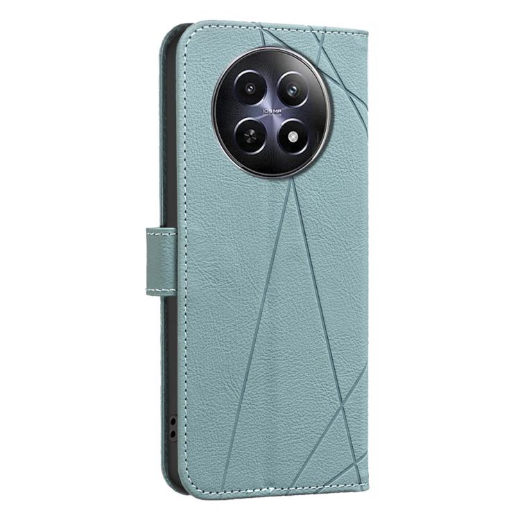 For Realme 12 5G Global Geometric Pattern RFID Leather Phone Case