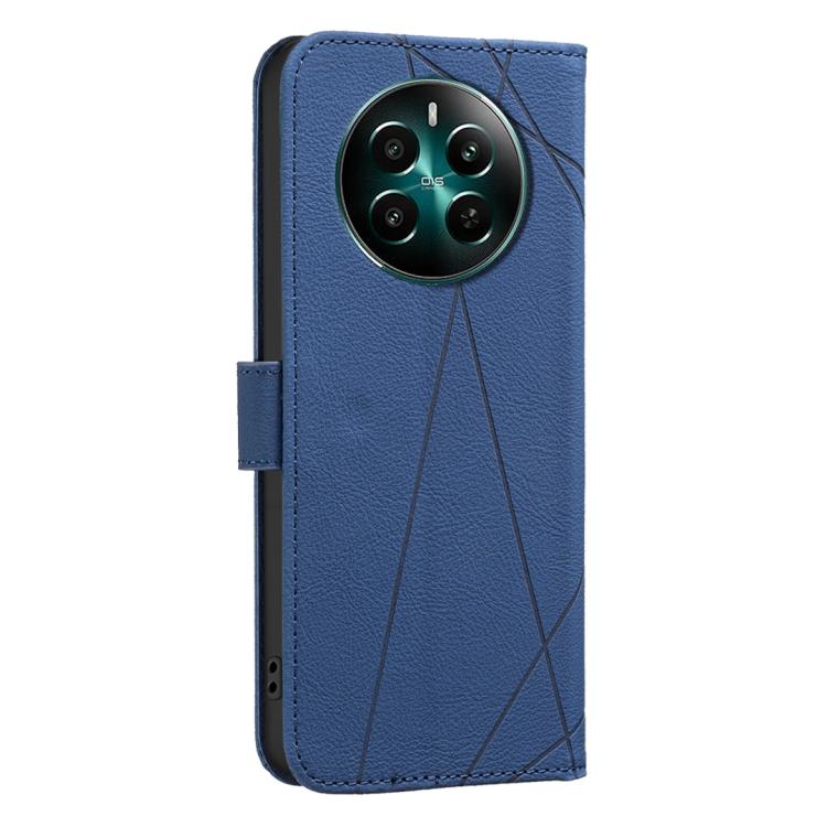 For Realme 12+ 5G Geometric Pattern RFID Leather Phone Case