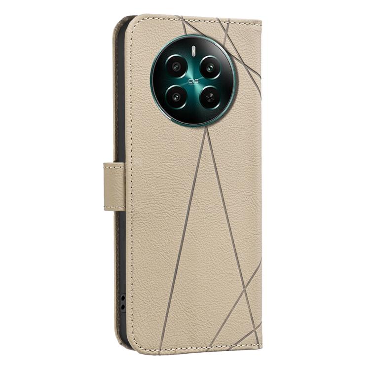 For Realme 12+ 5G Geometric Pattern RFID Leather Phone Case