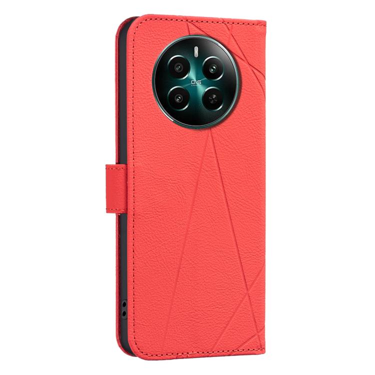 For Realme 12+ 5G Geometric Pattern RFID Leather Phone Case