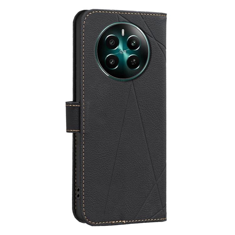 For Realme 12+ 5G Geometric Pattern RFID Leather Phone Case