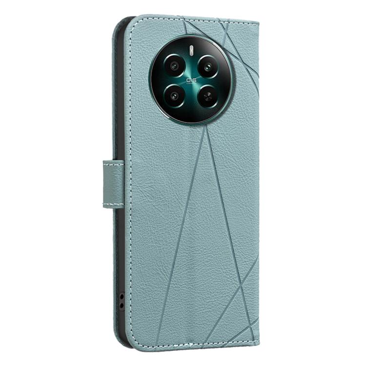 For Realme 12+ 5G Geometric Pattern RFID Leather Phone Case