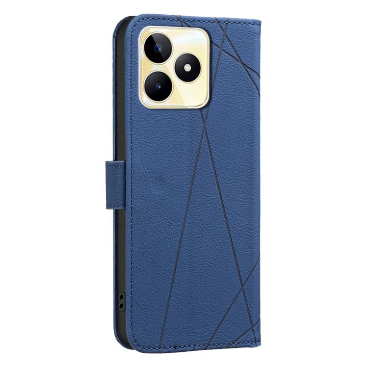 For Realme C53 Geometric Pattern RFID Leather Phone Case