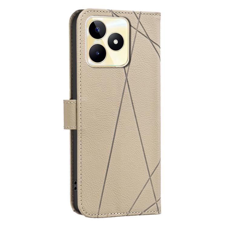 For Realme C53 Geometric Pattern RFID Leather Phone Case