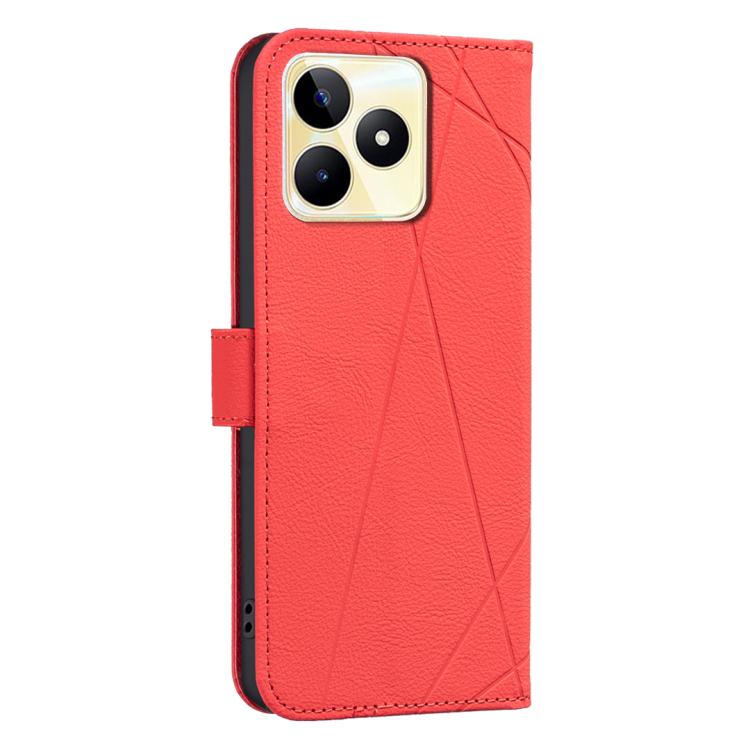 For Realme C53 Geometric Pattern RFID Leather Phone Case