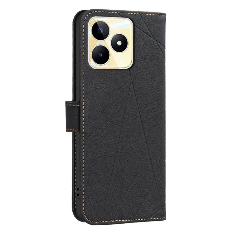 For Realme C53 Geometric Pattern RFID Leather Phone Case