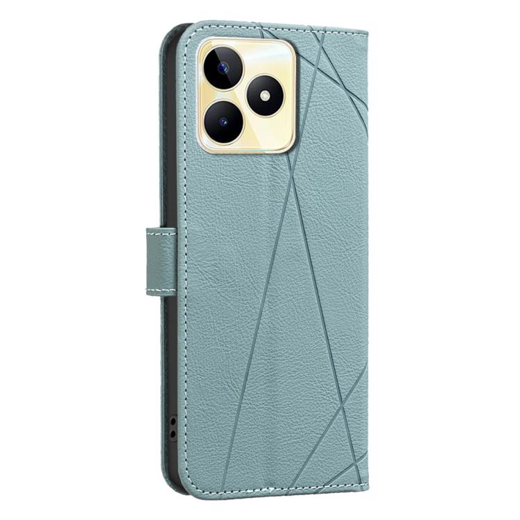 For Realme C53 Geometric Pattern RFID Leather Phone Case