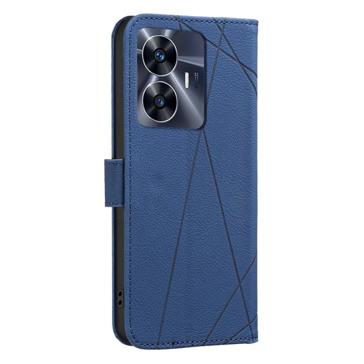 For Realme C55 Geometric Pattern RFID Leather Phone Case