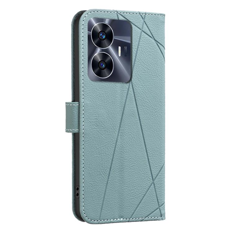 For Realme C55 Geometric Pattern RFID Leather Phone Case
