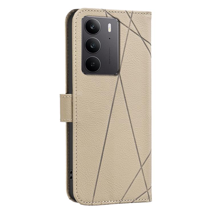 For Realme C75 4G Geometric Pattern RFID Leather Phone Case