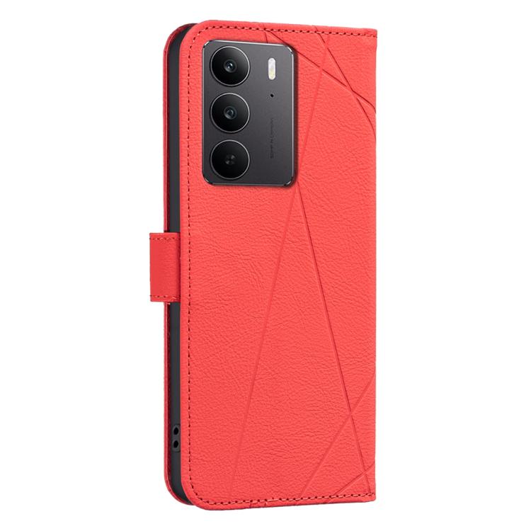 For Realme C75 4G Geometric Pattern RFID Leather Phone Case