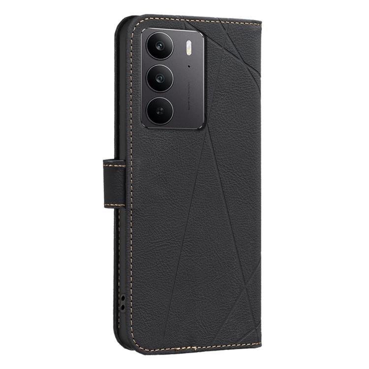 For Realme C75 4G Geometric Pattern RFID Leather Phone Case