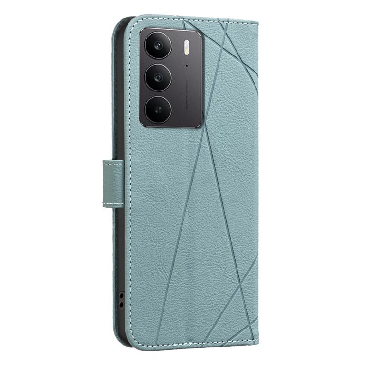 For Realme C75 4G Geometric Pattern RFID Leather Phone Case