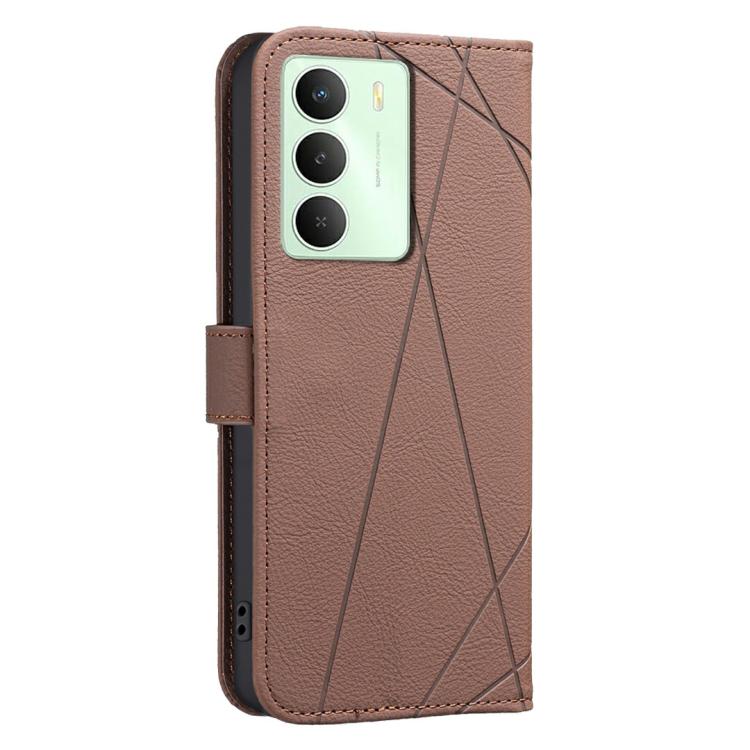 For Realme 14x 5G Geometric Pattern RFID Leather Phone Case