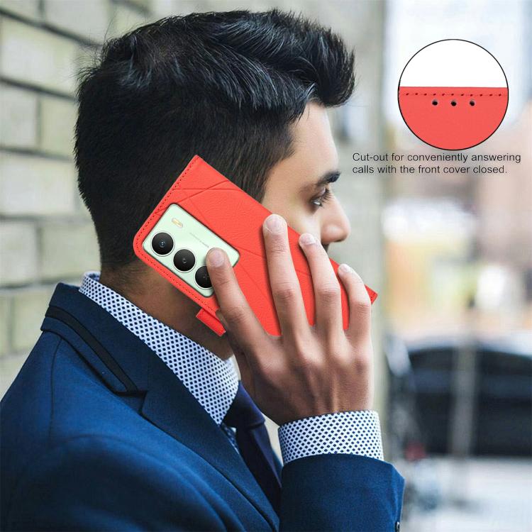 For Realme 14x 5G Geometric Pattern RFID Leather Phone Case