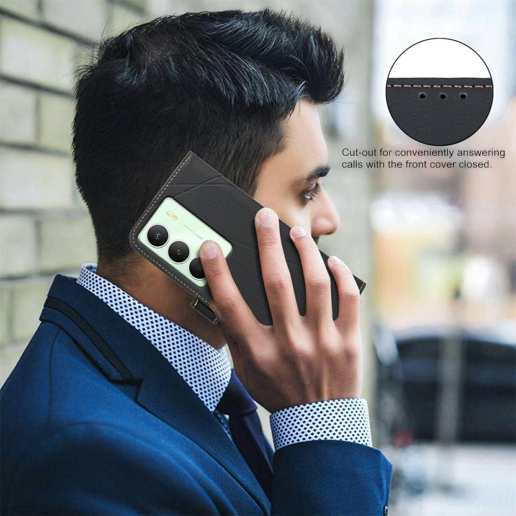For Realme 14x 5G Geometric Pattern RFID Leather Phone Case