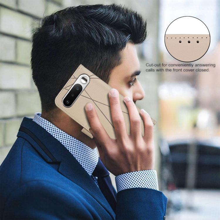 For Realme 16 5G Geometric Pattern RFID Leather Phone Case