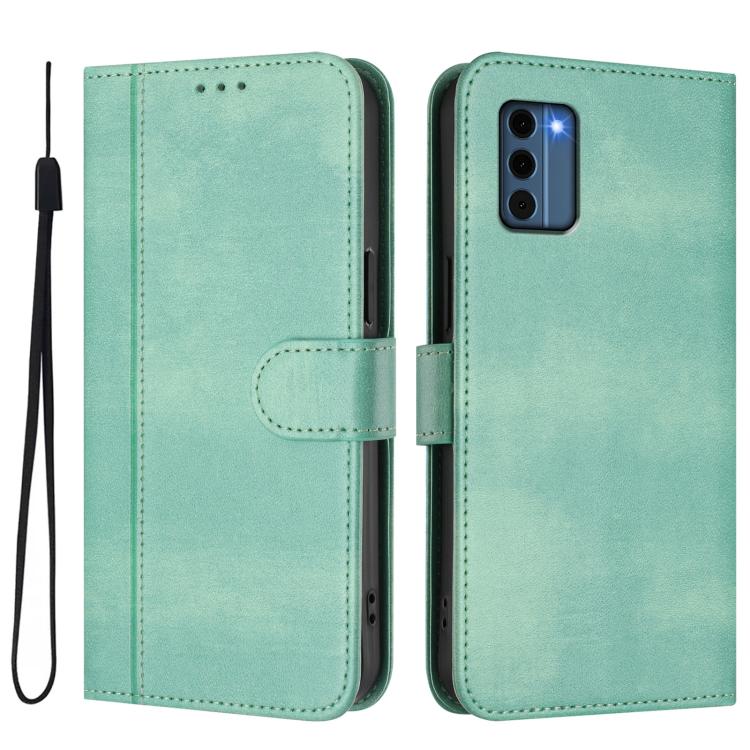 For Nokia C300 Line Splicing Buckle Retro Leather Phone Case