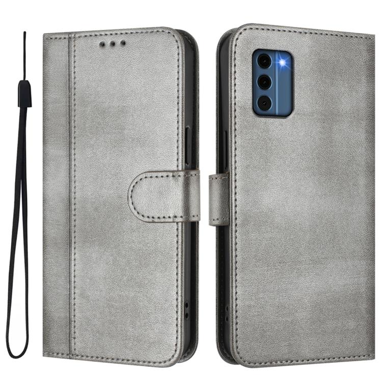 For Nokia C300 Line Splicing Buckle Retro Leather Phone Case