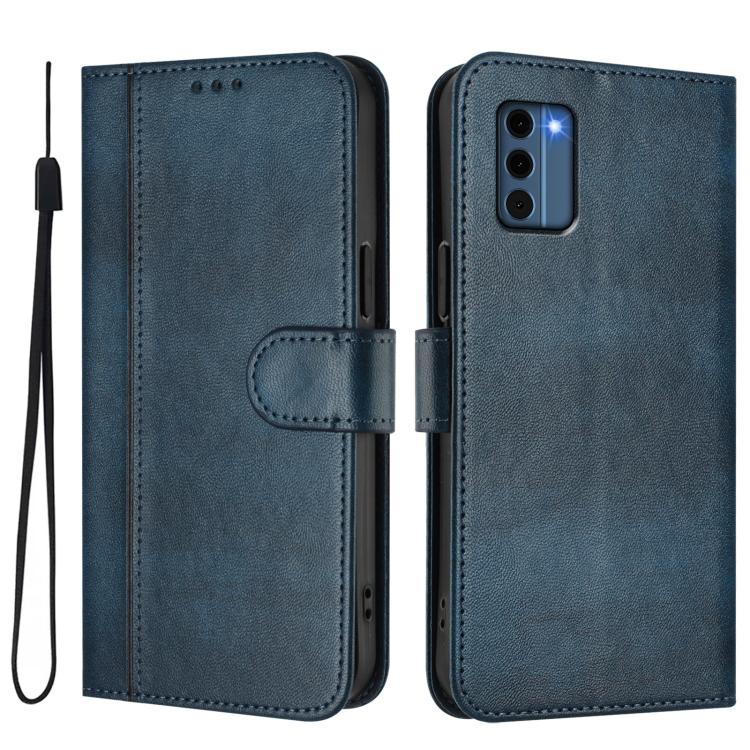 For Nokia C300 Line Splicing Buckle Retro Leather Phone Case