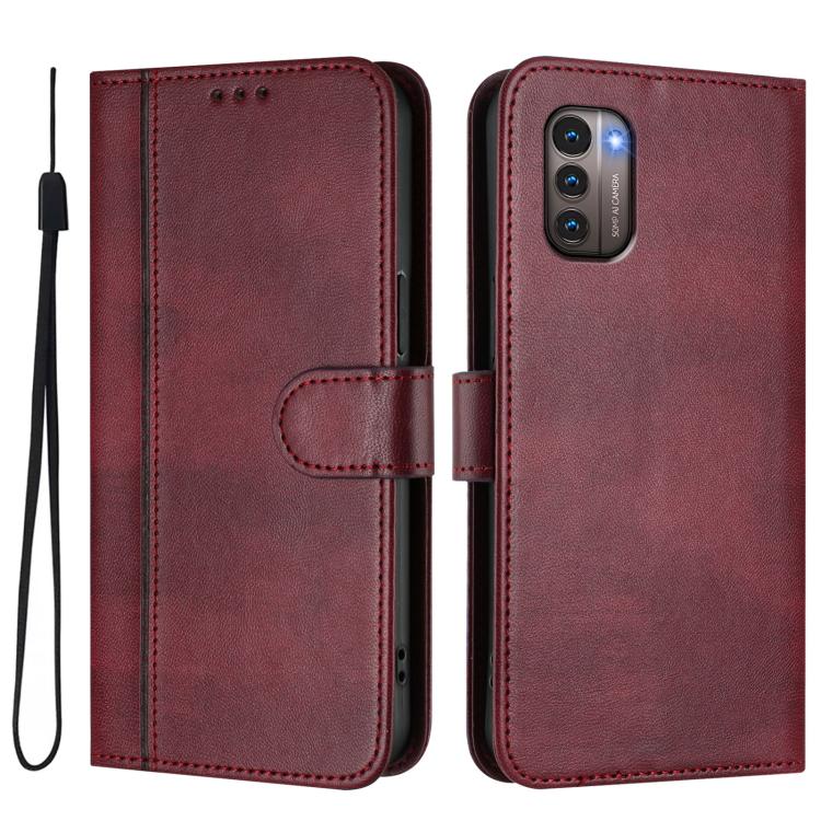 For Nokia G11 4G / G21 4G Line Splicing Buckle Retro Leather Phone Case