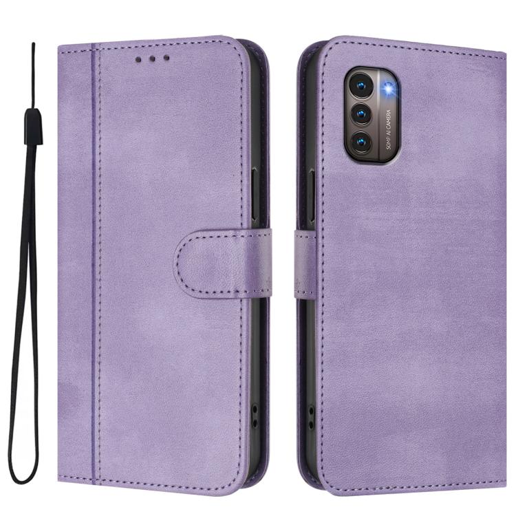 For Nokia G11 4G / G21 4G Line Splicing Buckle Retro Leather Phone Case