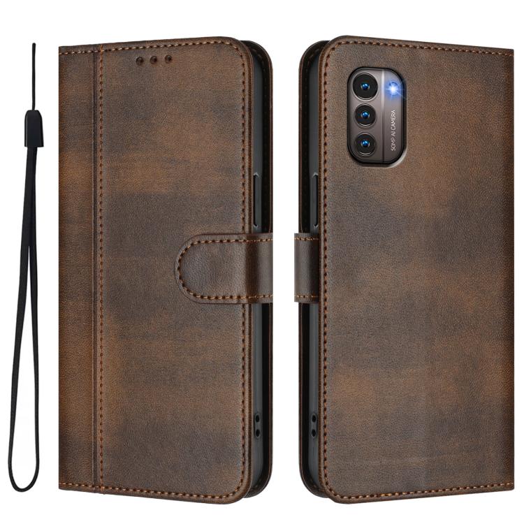 For Nokia G11 4G / G21 4G Line Splicing Buckle Retro Leather Phone Case