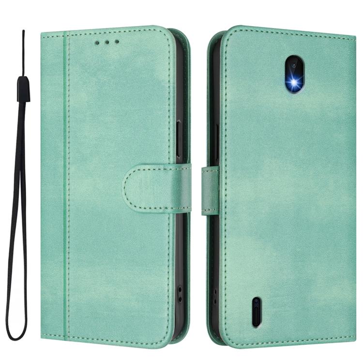 For Nokia C01 Plus / C1 2nd Edition Line Splicing Buckle Retro Leather Phone Case