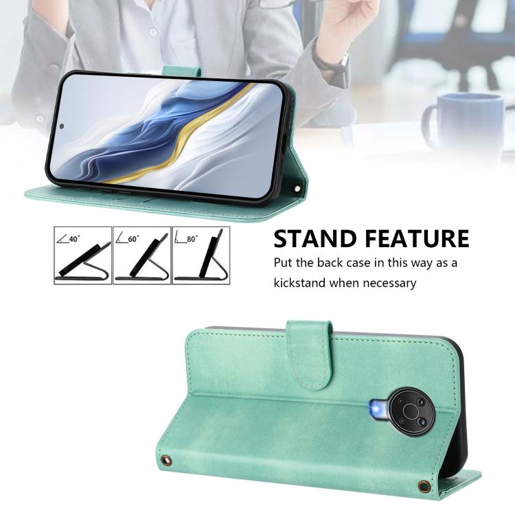 For Nokia 6.3 / G20 / G10 Line Splicing Buckle Retro Leather Phone Case