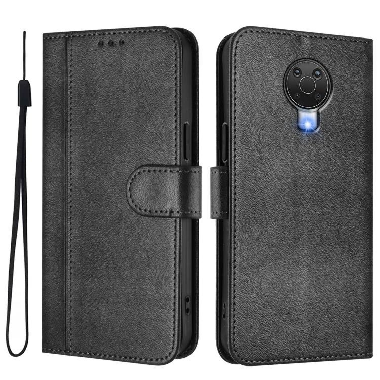 For Nokia 6.3 / G20 / G10 Line Splicing Buckle Retro Leather Phone Case