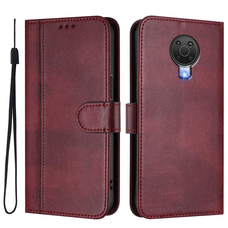 For Nokia 6.3 / G20 / G10 Line Splicing Buckle Retro Leather Phone Case