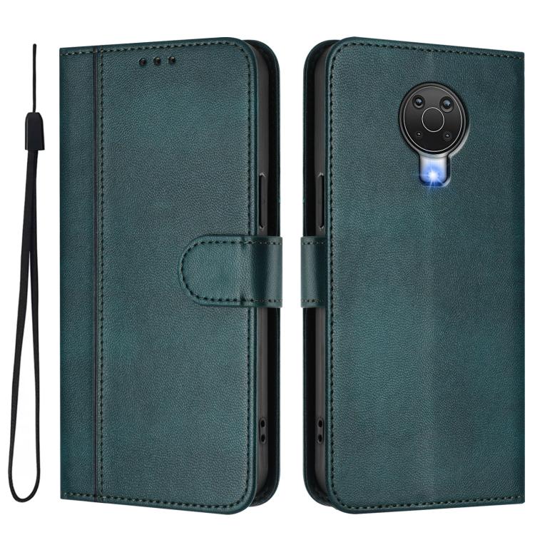 For Nokia 6.3 / G20 / G10 Line Splicing Buckle Retro Leather Phone Case