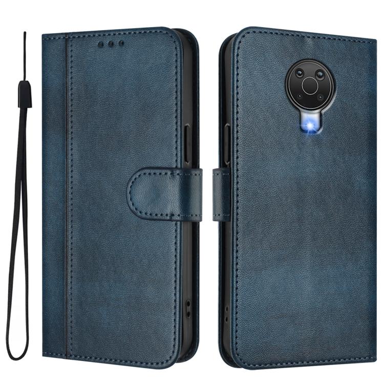 For Nokia 6.3 / G20 / G10 Line Splicing Buckle Retro Leather Phone Case