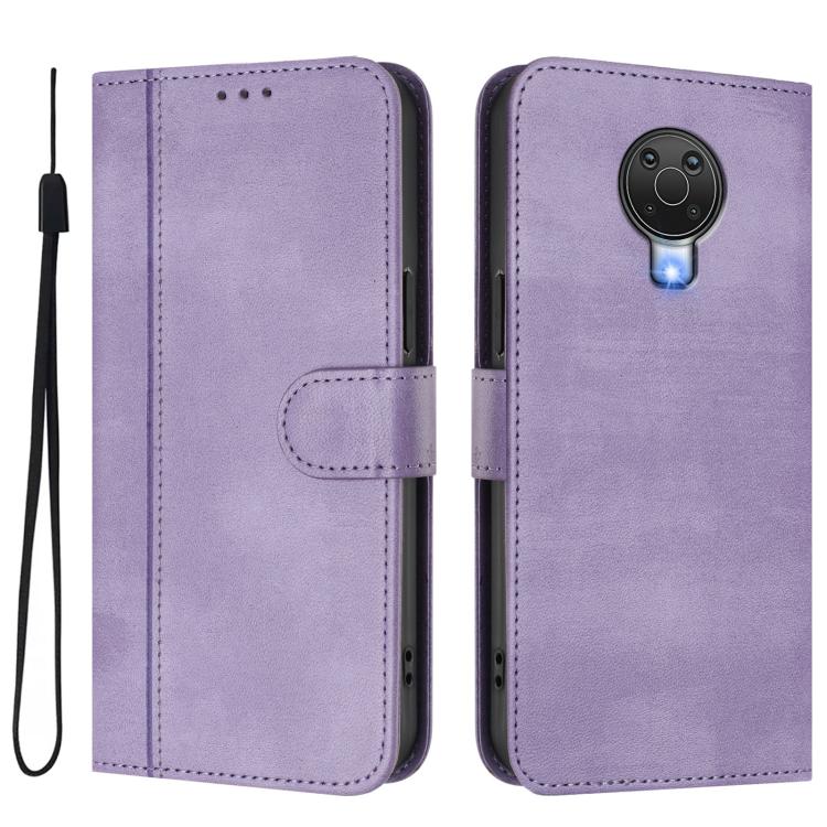 For Nokia 6.3 / G20 / G10 Line Splicing Buckle Retro Leather Phone Case