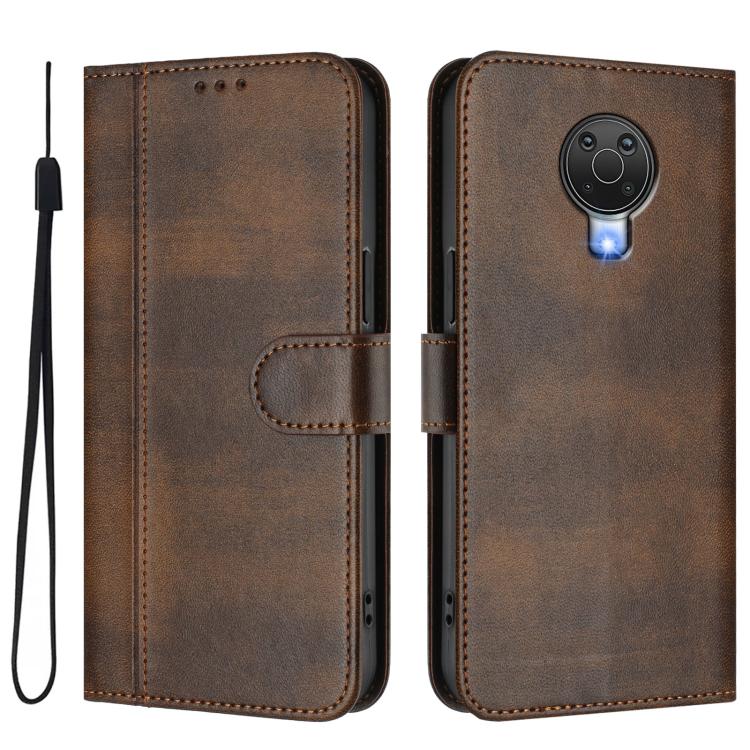 For Nokia 6.3 / G20 / G10 Line Splicing Buckle Retro Leather Phone Case