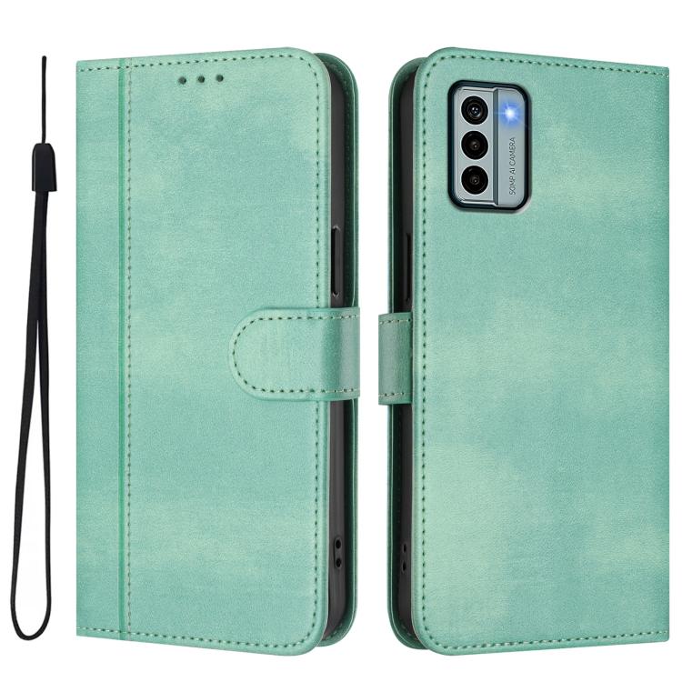 For Nokia G22 Line Splicing Buckle Retro Leather Phone Case