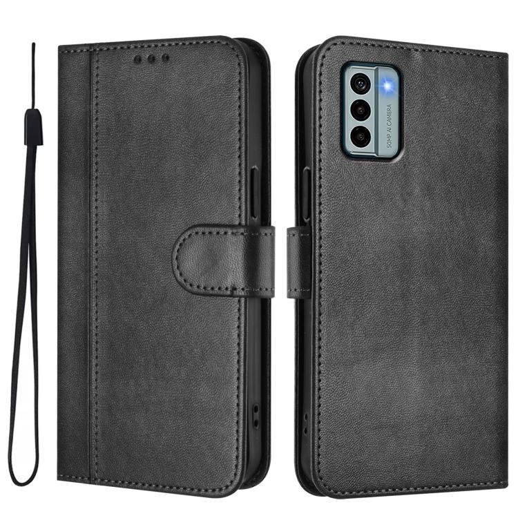 For Nokia G22 Line Splicing Buckle Retro Leather Phone Case